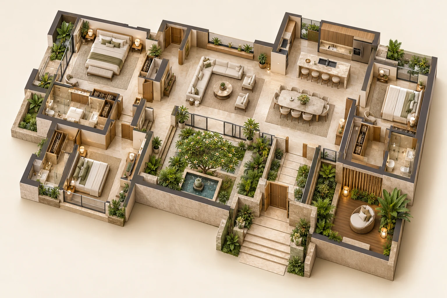 Courtyard residence: A tranquil courtyard, generous living spaces and warm natural finishes.
